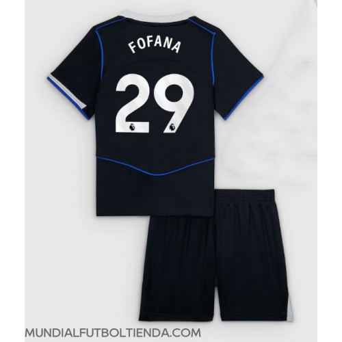 Camiseta Chelsea Wesley Fofana #29 Tercera Equipación Replica 2025-26 para niños mangas cortas (+ Pantalones cortos)